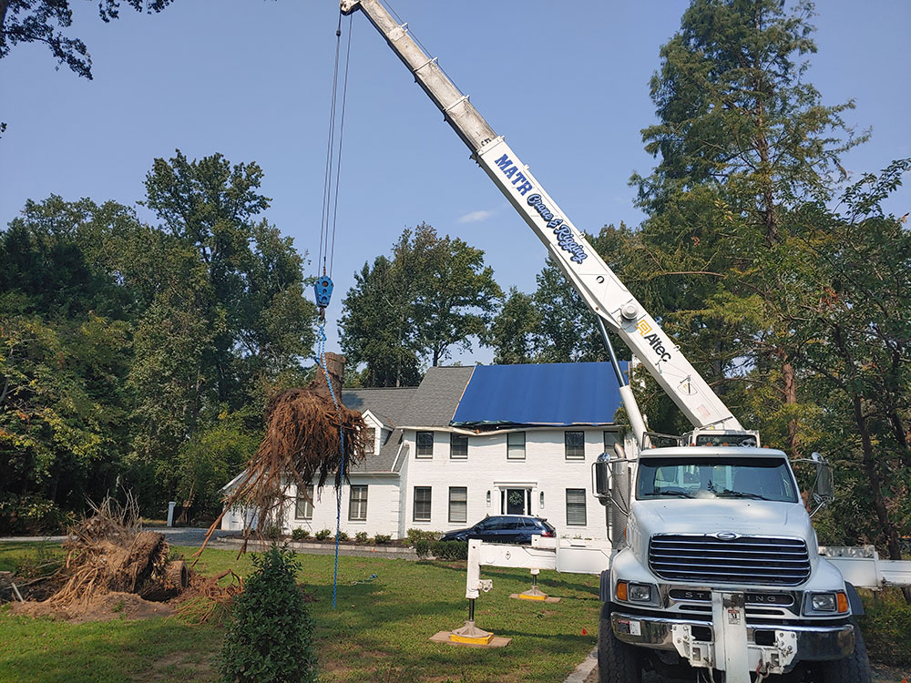 MATR crane rental storm cleanup